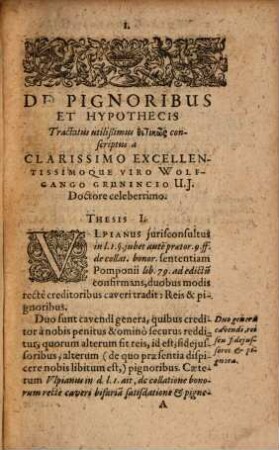 Tractatus de pignoribus et hypothecis