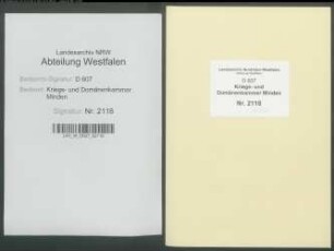 Vererbpachtung der Vorwerke Rothenhof und Schäferhof, Amt Hausberge - Band 1
