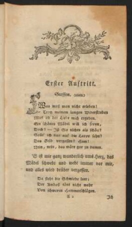 Erster Auftritt. - Sechszehnter Auftritt.