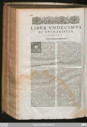 Liber Undecimus De Eucharistia.