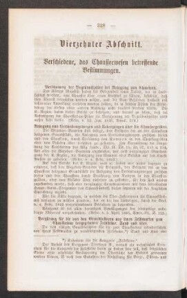 Vierzehnter Abschnitt. Verschiedene, das Chausseewesen betreffende Bestimmungen