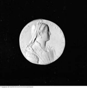Medaille der Laura Gonzaga (*1525/1530): Brustporträt mit Schleier nach rechts