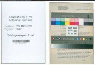 Entnazifizierung Ernst Schlingensiepen , geb. 13.07.1912 (Kaufmann)