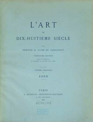 L' art du dix-huitième siècle, T. 2, Fasc. 10. Eisen