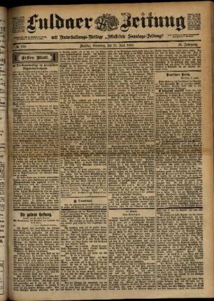 Erste Ausgabe vom Samstag, den 10. Juni 1899.