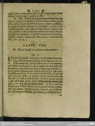 Caput VIII. De Nova Causa in ultimis voluntatibus