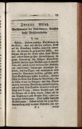 Zweyter Absatz. Verschiedenheit der Einbildungen. Ursachen dieser Verschiedenheiten.