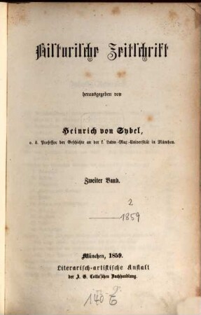 Historische Zeitschrift : HZ. 2. 1859
