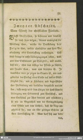Zweyter Abschnitt. Vom Werth der christlichen Fürbitte