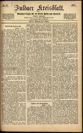 Ausgabe vom Mittwoch, den 04. April 1877.