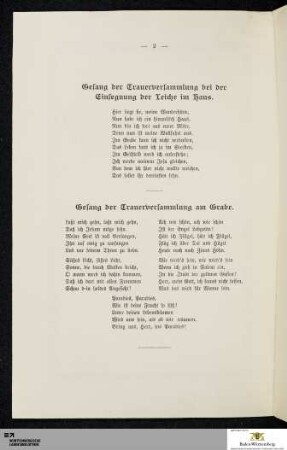 Gesang der Trauerversammlung