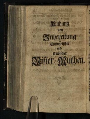 Anhang von Zubereitung Cylindrischer und Cubischer Visier-Ruthen