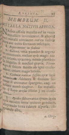 Membrum. II. Metalla Nativis Affinia.