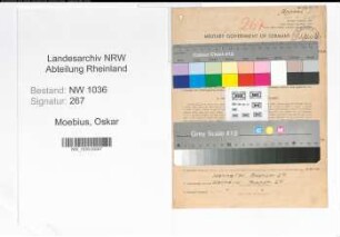 Entnazifizierung Oskar Moebius , geb. 22.04.1902 (Gewerbelehrer)