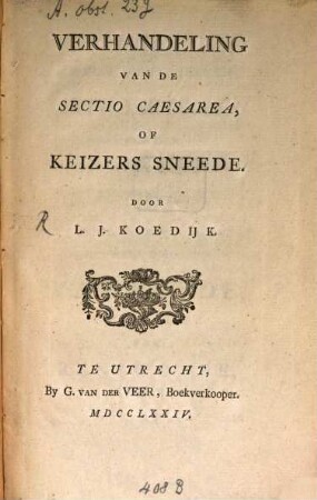 Verhandeling van de Sectio Caesarea