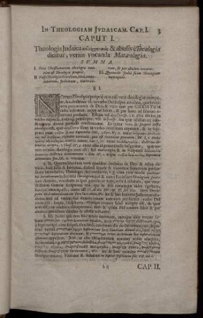 In Theologiam Judaicam. Caput I. [-] VIII.