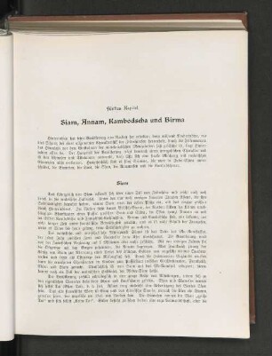 Fünftes Kapitel Siam, Annam, Kambodscha und Birma