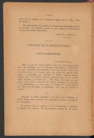 Los anarquistas : Crónicas parisienses