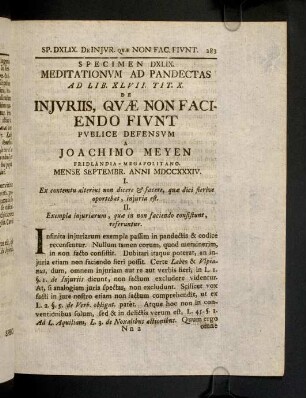283-293, Spec. 549. De Injuriis, quae non faciendo ...