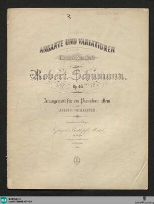 Andante und Variationen für zwei Pianoforte : op. 46