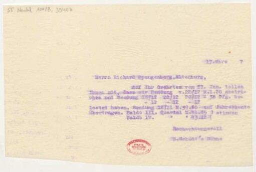 Brief an Richard Spangenberg (Altenburg, Leipzig) : 17.03.1917