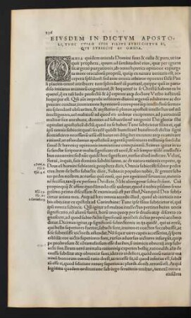 Eiusdem In Dictum Apostoli ...