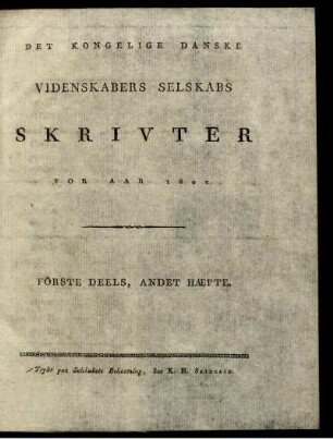 Förste Deels, Andet Hæfte.
