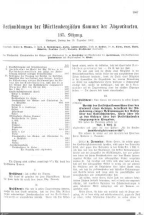 135. Sitzung, Stuttgart, 19.12.1902