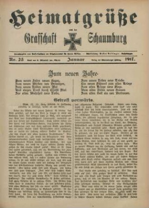 23.1917: Heimatgrüße aus der Grafschaft Schaumburg