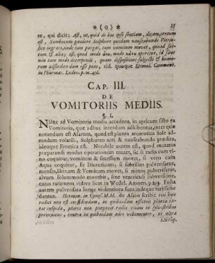 Cap. III. De Vomitoriis Mediis