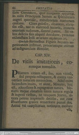 Cap. XIV. De vitiis imitationis, eorumque remediis