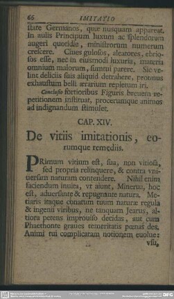 Cap. XIV. De vitiis imitationis, eorumque remediis