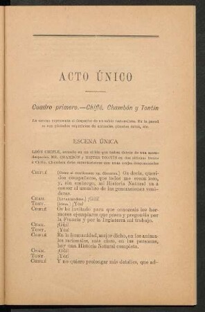 Cuadro primero. - Chiflé, Chambón y Tontín