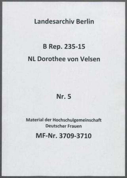 Material der Hochschulgemeinschaft Deutscher Frauen