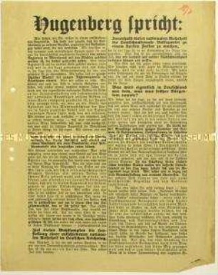 Aufruf der Deutschnationalen Volkspartei zur Reichstagswahl am 31. Juli 1932