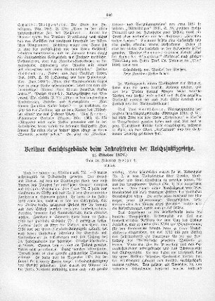 Berliner Gerichtsgebäude beim Inkrafttreten der Reichsjustizgesetze