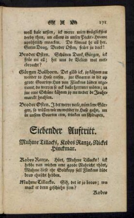 Siebender Auftritt.