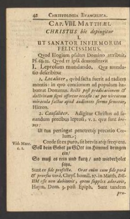 Cap. VIII Matthaei. Christus hic depingitur ...