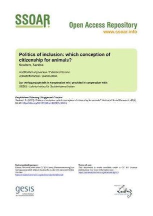 Politics of inclusion: which conception of citizenship for animals?