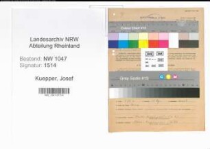 Entnazifizierung Josef Kuepper , geb. 28.03.1903 (Wrkmeister)