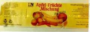 Etikett für Säuglingszusatznahrung "Apfel · Früchte Mischung"