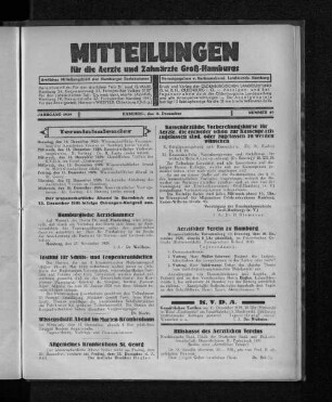 Jahrgang 1929, Hamburg, den 8. Dezember, Nummer 49