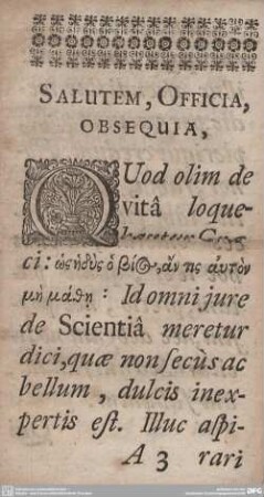 SALUTEM, OFFICIA, OBSEQUIA, ...