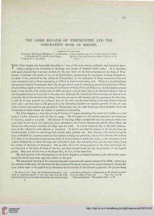The liber regalis of Westminster and the Coronation Book of Rheims