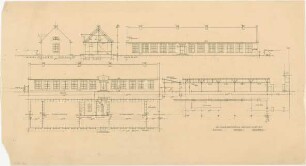 Döllgast, Hans; Landshut; Evangelische Pfarrkirche - Schnitt; Ansichten; Grundriss