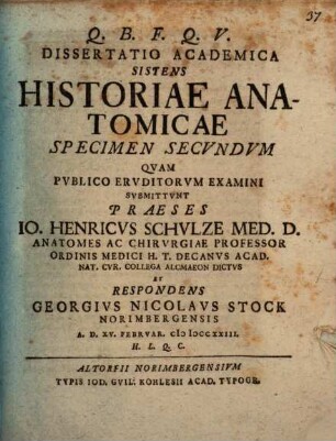 Diss. acad. sistens historiae anatomicae specimen ..., 2