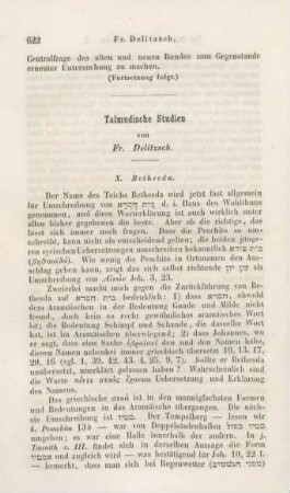 622-624 Talmudische Studien : X. Bethesda