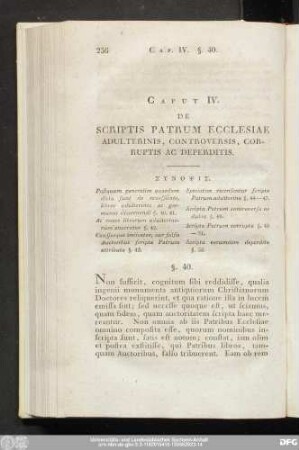 Caput IV. De Scriptis Patrum Ecclesiae Adulterinis, Controversis, Corruptis Ac Deperditis.