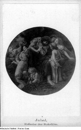 Jubal, die Flöte erfindend. Lichtdruck nach dem Gemälde von August von Kloeber (Nationalgalerie Berlin), 1839