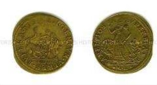 Nürnberger Rechenpfennig mit allegorischer Darstellung von Mathäus Lauffer (lateinisch)